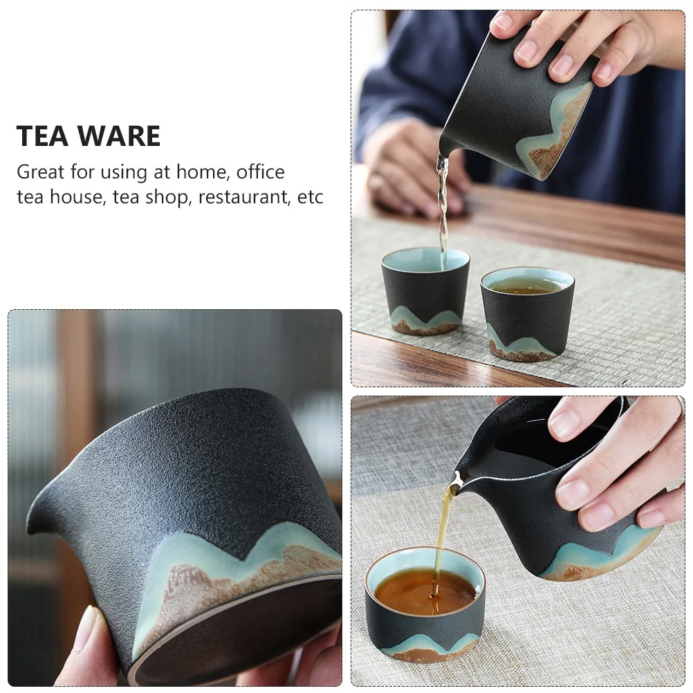 

1Pcs Black Ceramic Tea Pitcher Exquisite Pattern Convenient Pour Tea Dispenser Home Restaurant Kitchen Supplies