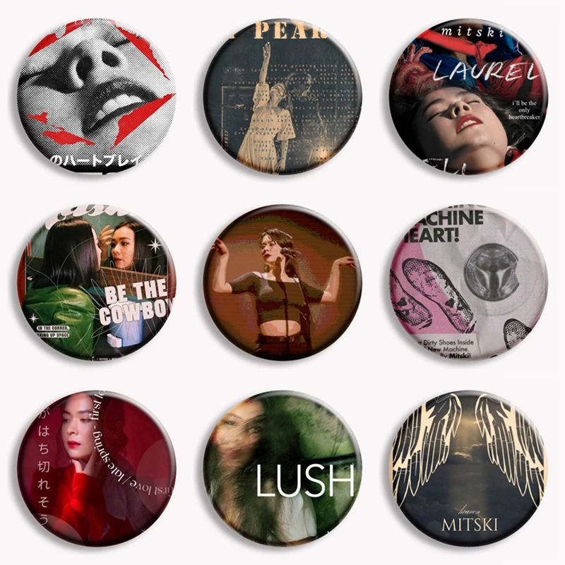 Pop Singer Mitski Album Cover Vintage Soft Button Pins Tv Girl Lush Icon Brooch Badge Backpack Decor Music Lover Collect Gifts