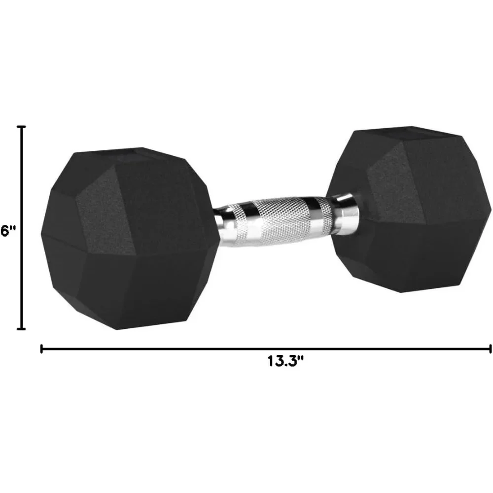 مجموعة دمبل مطاطية سداسية احترافية - أوزان صالة الألعاب الرياضية المنزلية غير قابلة للانزلاق لتدريب القوة #5