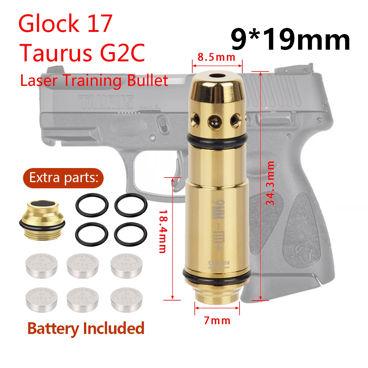 Taktische 9x19mm. 380acp. 40s & w. 223rem Laser trainings kugel für Glock 17 Taurus G2c Trocken feuer Red Dot Laser Trainer Patrone