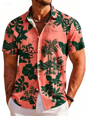 Retro Vacation Style Sailboat Themed Shirt Summer Breathable Quick Drying Beach Casual Top