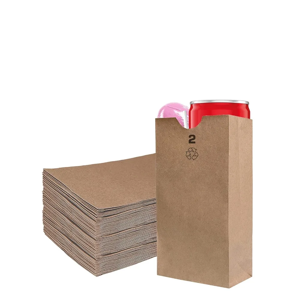 Mini Brown Kraft Paper Bag (2 lb) Small - Paper Lunch Bags, (4 5/16