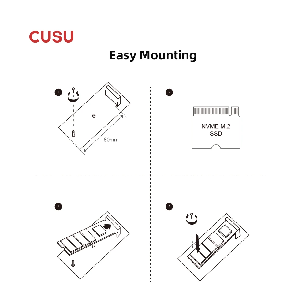 CUSU M.2 SSD 512GB 1TB 2TB PCIe3x4 Solid State Drive SSD NVME M2