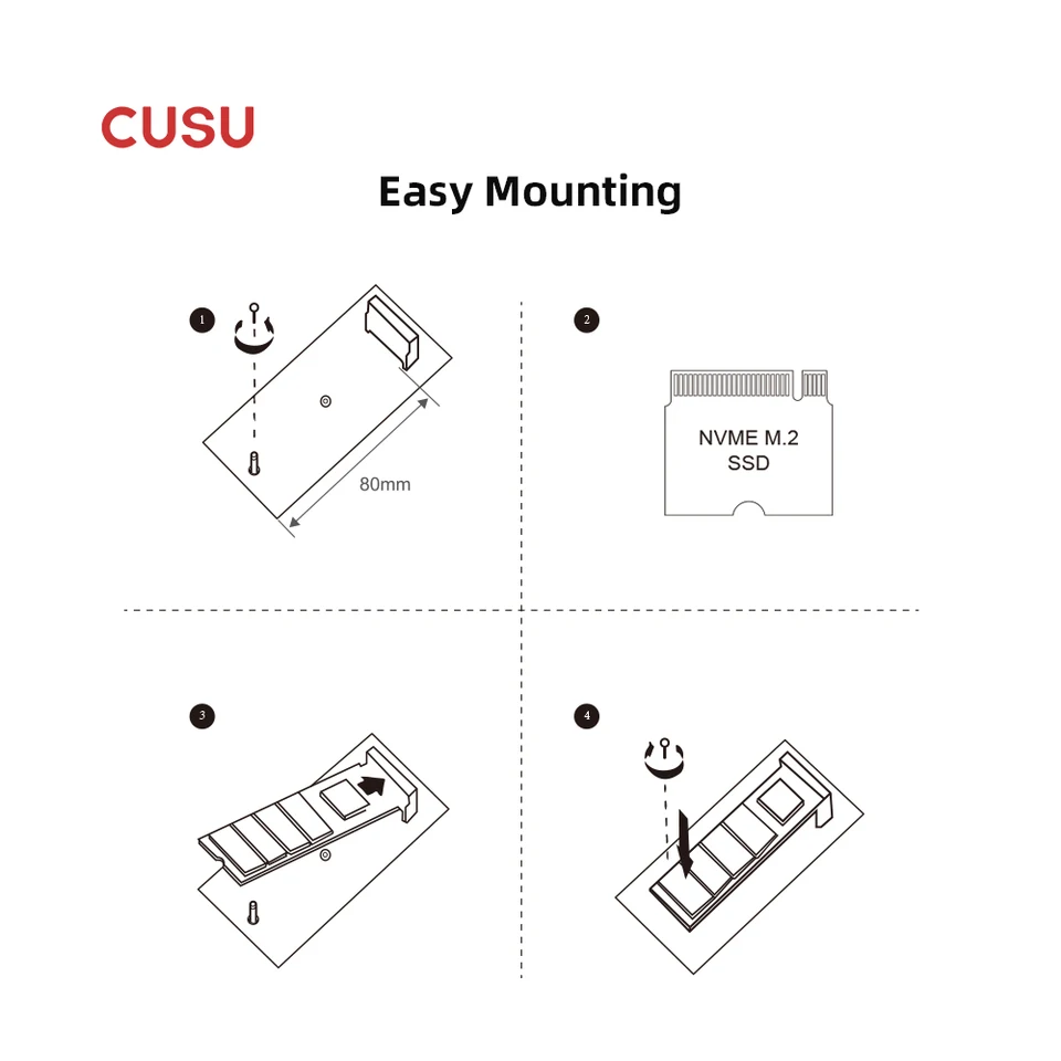 CUSU M.2 SSD 512GB 1TB 2TB PCIe3x4 Solid State Drive SSD NVME M2