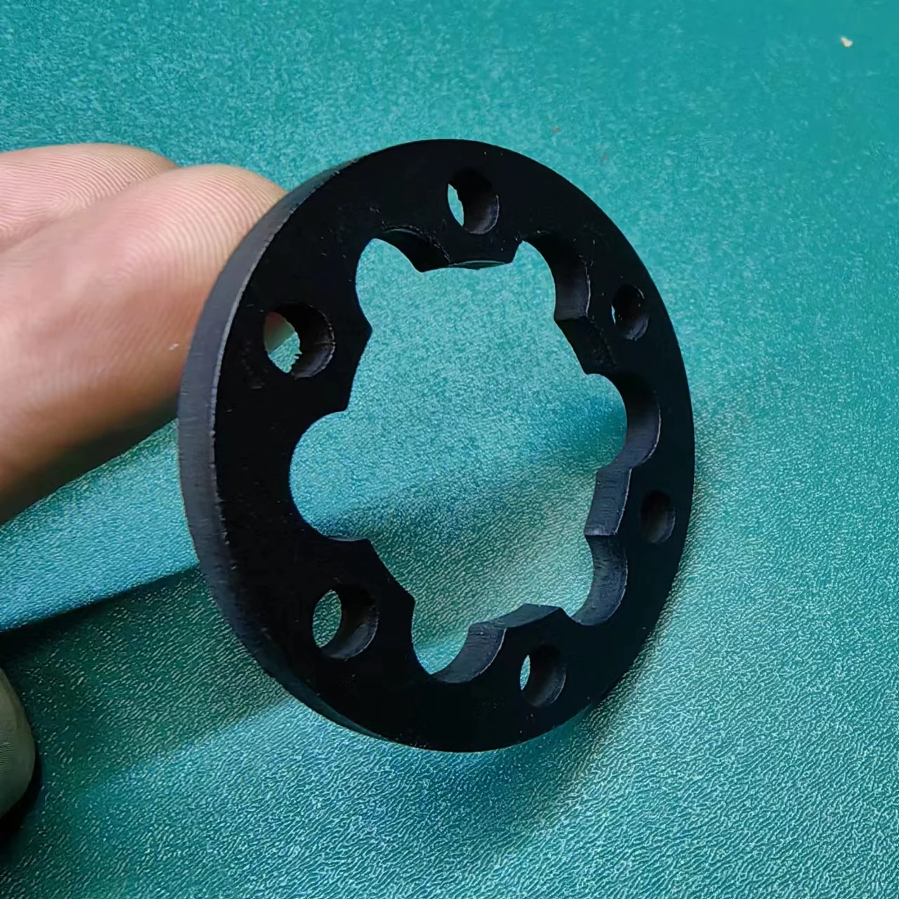Elektroroller-Bremsscheibe, 3 Dichtungen, Fahrrad, 6 Löcher, 2 Unterlegscheiben, 4 Naben, 5mm Blumenförmige Trommel, Erhöhung, Aluminium-Pad, Fahrrad, Schwarze Unterlegscheibe