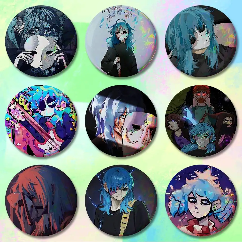 

S-Sally Game F-Face 58mm 44mm HD Print Brooch Badges Pretty Derby Round Display Brooches Lapel Pins