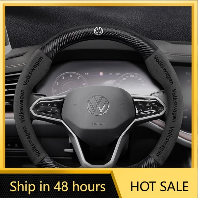 

Interior Stickers Leather Car Steering Wheel Cover For Volkswagen VW Golf 7 Mk7 Touran Up New Polo Jetta Passat B8 Tiguan Auto