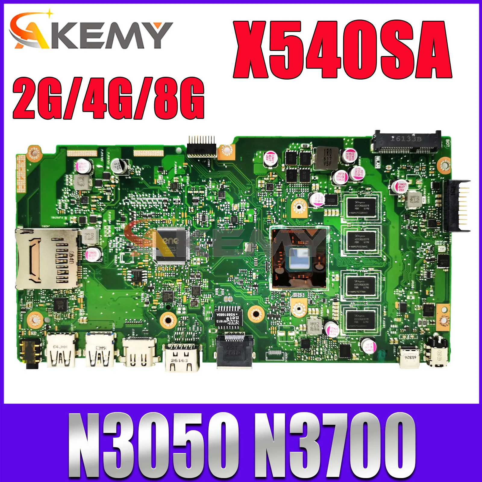 

X540SA Notebook Mainboard For ASUS VivoBook F540SA R540SA A540S NB-D540SA Laptop Motherboard N3050 N3150 N3700 CPU 2G/4G/8G RAM