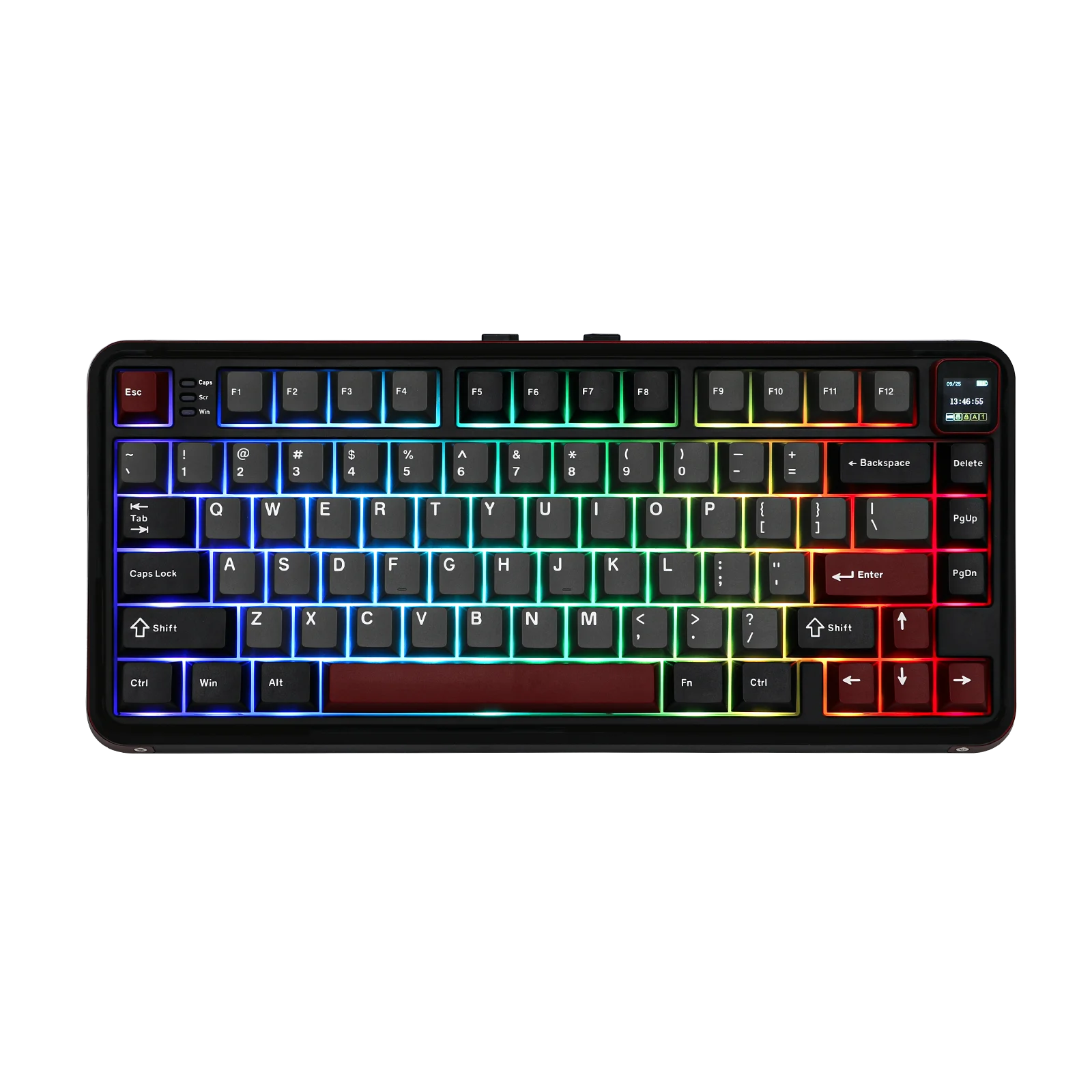 Imagem -05 - Teclado Mecânico Mechlands-vibe 75 com Ecrã Intermutável Montagem de Junta com Fio Bluetooth 24 Ghz 75 Layout