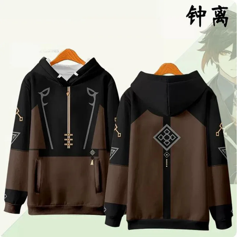 

2025 New Halloween Hot Game Genshin Impact Zhongli Zhong Li Cosplay Costume 3D Print Oversized Women/Men Hoodie Sweatshirt Casua