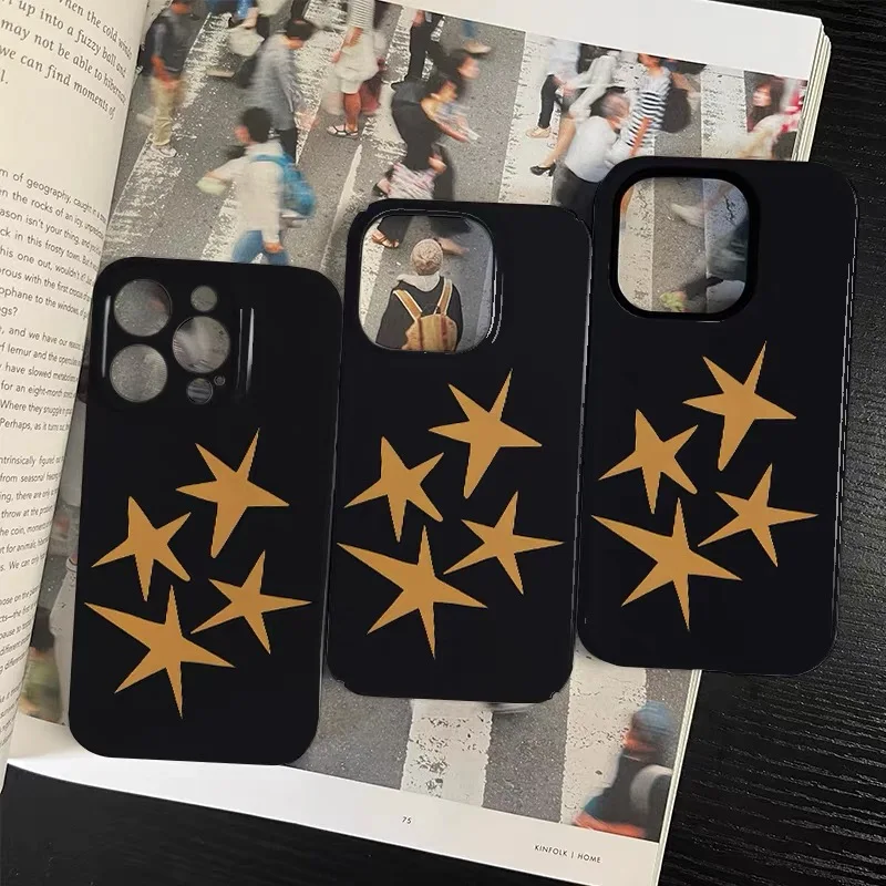 حافظة هاتف برتقالية مع خلفية سوداء لهاتف آيفون 17 Air 16E 15 PROMAX 14 Plus 13 12MINI 11 16Plus XR غطاء هاتف أكريليك