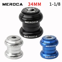 Meroca Bicycle Headset 34Mm Integrated 1 1/8 Mtb Bike Steering Cups For Mountain Cycling Fork Bearing Box Column Press Vtt