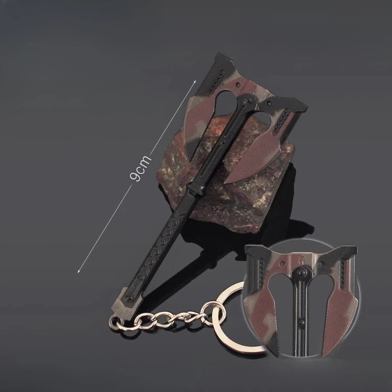 9 ซม.DZB Unyielding Wrath Battle Axe รุ่นทหารพวงกุญแจอุปกรณ์เสริม Miniature อาวุธสะสมยุทธวิธีเกมของขวัญ