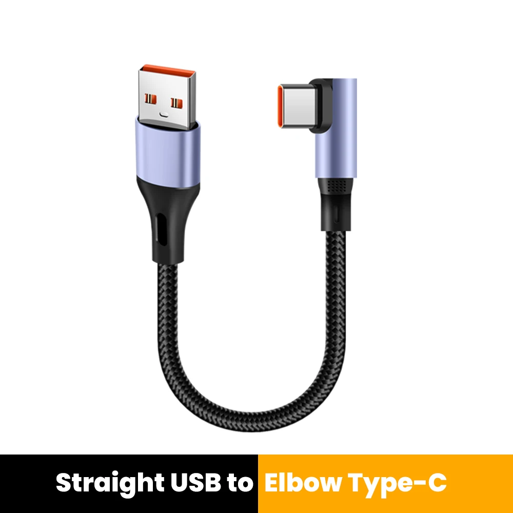 15 CM 30 CM Dual Elleboog Type C naar Type C Kabel 90 Graden Korte Power Bank Snel Opladen USB C Data Cord Voor iPhone 15 16 Samsung