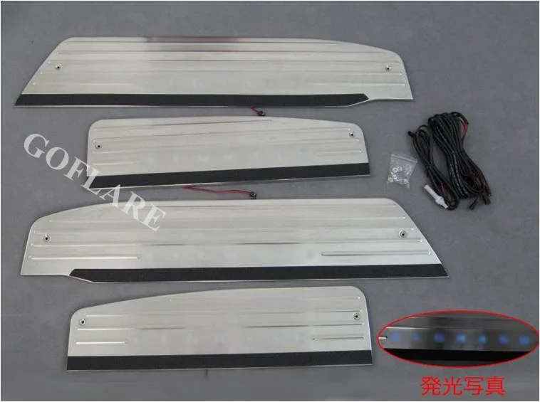 Car Accessories For Nissan Elgrand E51 2002-2009 Led Auto Door Sill Protector Welcome Pedal Scuff Plates Guard Trim Thresolds