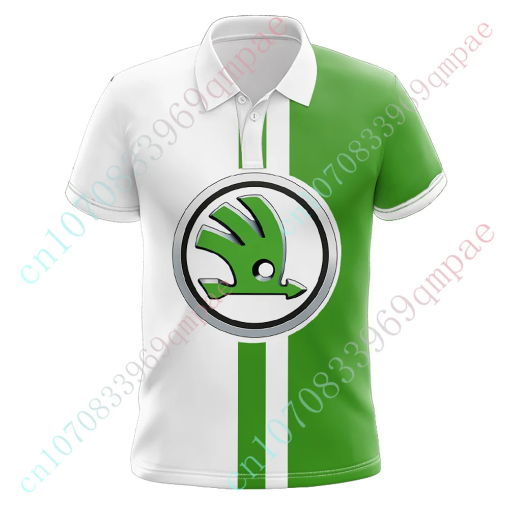 Skoda T Shirt For Men Unisex Clothing Anime Polo Shirts And Blouses Harajuku Golf Wear Casual Short Sleeve Top Custom Logo