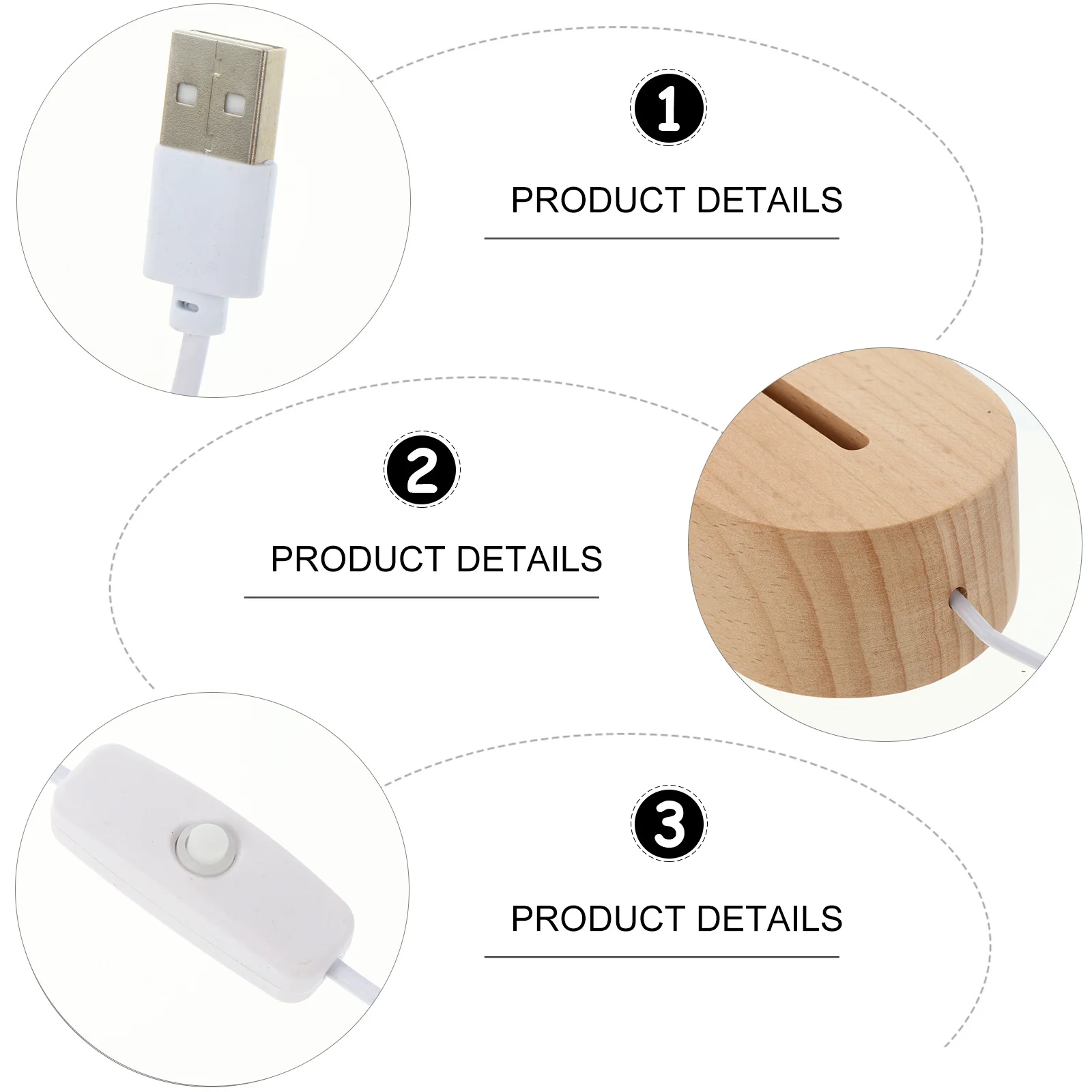 

Crystal Ball Holder with LED Light Base Wooden Night Light Stand for Home Decor Bedroom Office Illumination LED Lamp