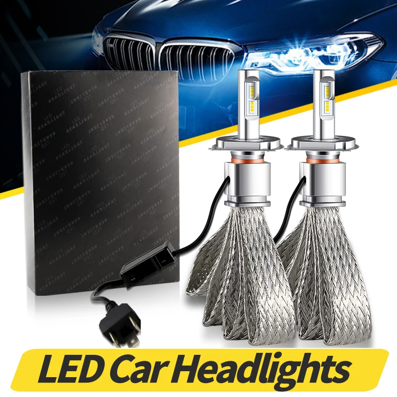

2X Fog Day Light Headlight H1 H3 H4 9003 HB2 H7 H8 H9 H11 9005 HB3 9006 HB4 9012(HIR2) LED Headlamp Kit Bulb 9600LM 6000K White