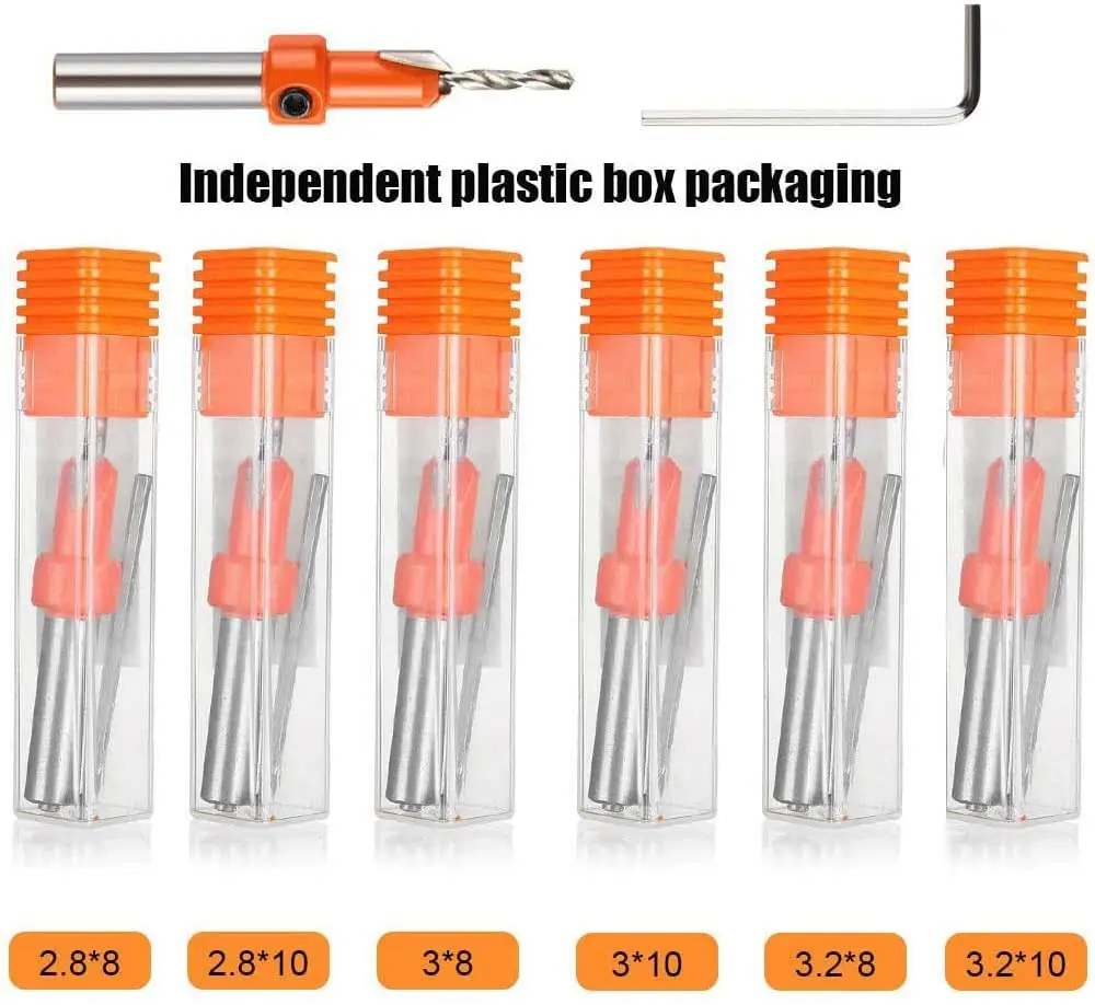 Houtbewerking Carbide Countersink Boor Set Hss Teller Boring Schroef Verzinkboor Stap Pilot Gat Voor Schroef 8Mm Schacht Dia.8-10Mm