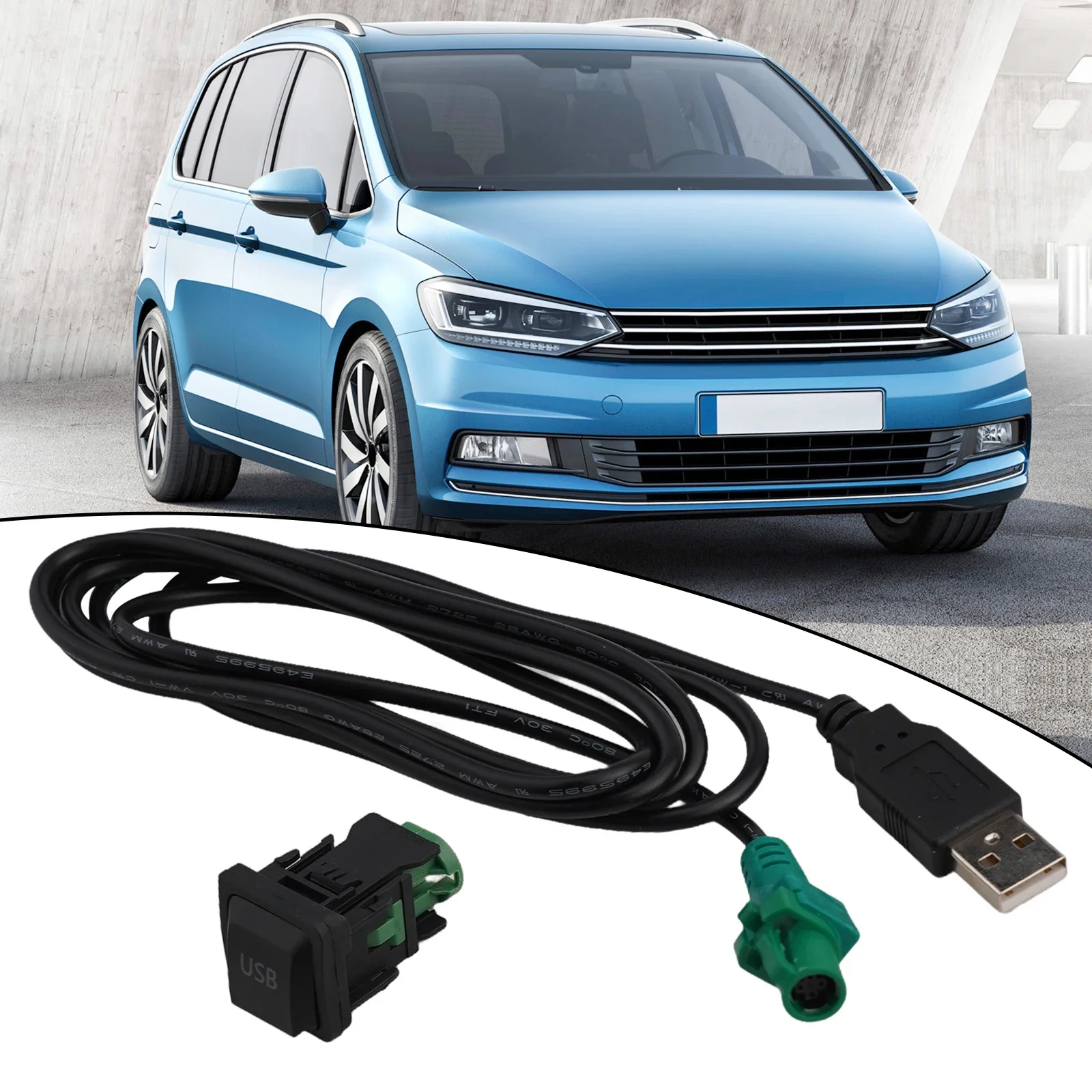 1×USB Switch Cable Adaptor Player Radio High-quality For Golf- For Passat- For Skoda- Direct Installation Car Accessories