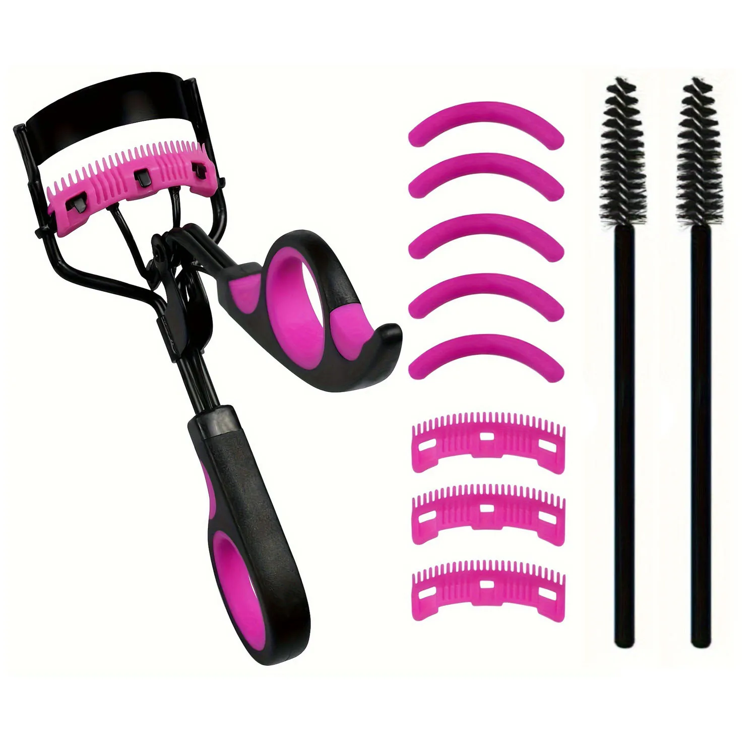 Eyelash Curlers Eyebrow Brush Kit For Women Eyelashes Comb Seperator Lash Mascara Wands Brushes Makeup Tool With Silicone Pads