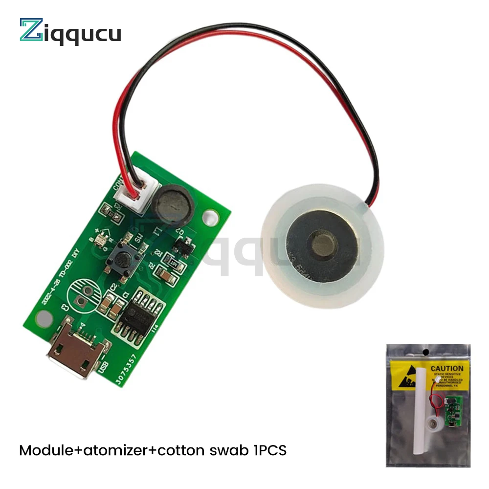 Ultrasonic Atomização Maker 20mm 113KHz Névoa Atomizador DIY Umidificador com PCB DC3-12V Mini USB Módulo Umidificador