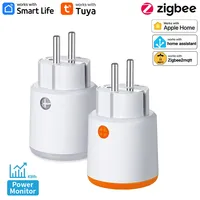 Zigbee 3.0 Tuya Smart Power Plug 16A EU Socket Outlet Energy Monitoring Timer Switch Remote Control Work with Alexa Google Home