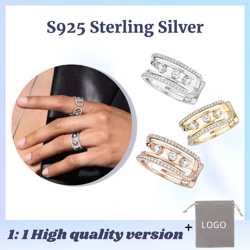 MOVE 10TH Series Rings Trendy Personalized Luxury Jewelry S925 Sterling Silver Material Messik Style