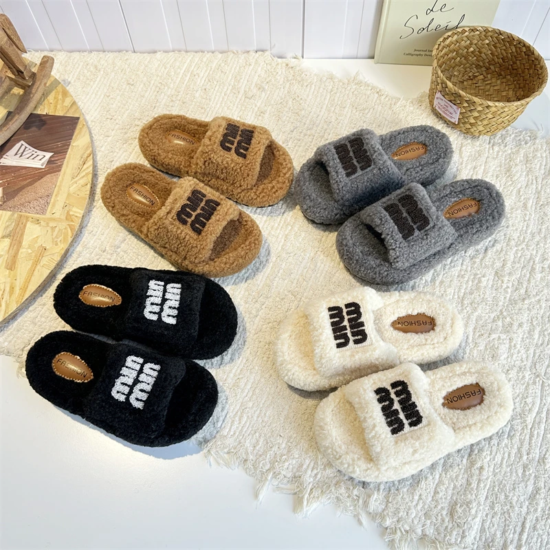 

Популярные и модные детские шерстяные тапочки на толстой подошве для домашнего использования, новые детские тапочки в осенне-зимнем стиле