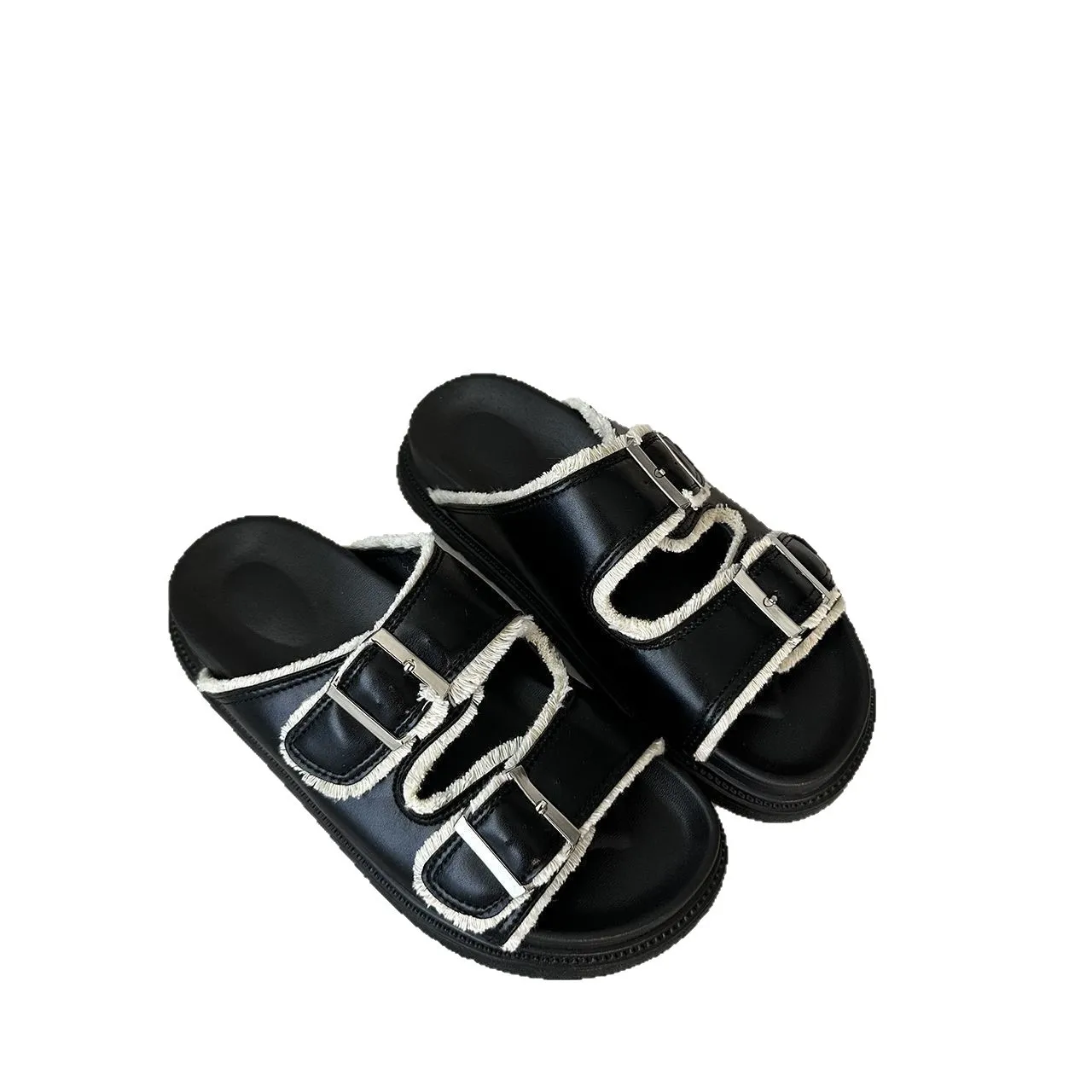 

2026 Summer Women's Unique Retro Fringe Slide Sandals Fashion Flat Casual Thick Sole Sandals