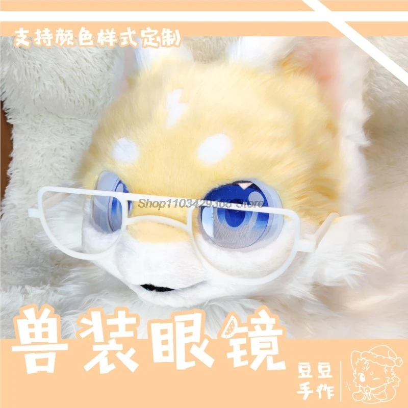 Animal Glasses Fursuit Accessories Kigurumi Mask Furry Costume Фурри Костюм Head Base Kig Fursuit Suit Halloween Kemono Head Cat