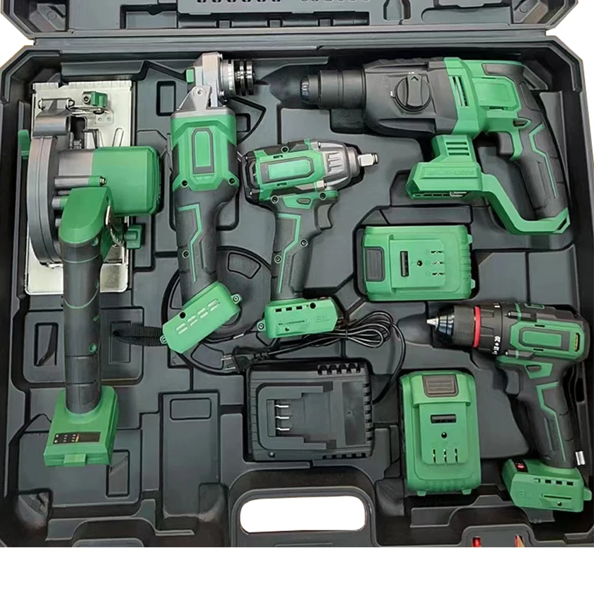 5-Piece Cordless Power Tool Combo Set With Mechanical Tool Box