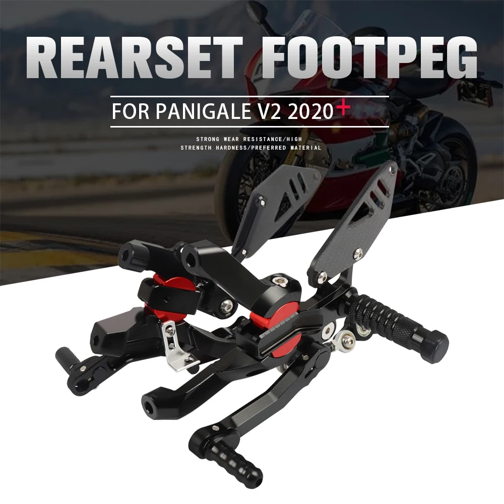 

For DUCATI PanigaleV2 V2S V2R 2020-2023 Motorcycle Accessories Footrest Rear Sets Foot Pegs Adjustable Rests Rearset Footpeg