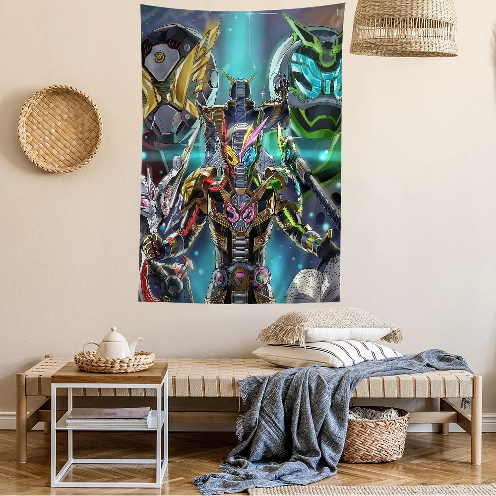 Kamen Rider Anime Tapestry Hippie Flower Wall Carpets Dorm Decor Wall Hanging Home Decor