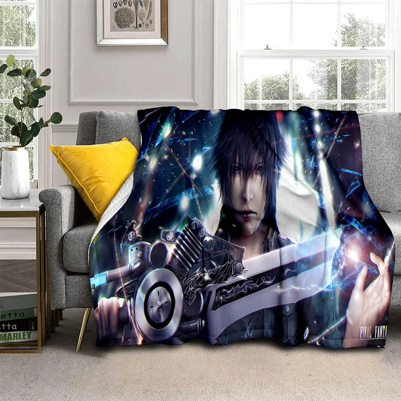 3D Final Fantasy Game Gamer FF14 HD Blanket,Soft Throw Blanket for Home Bedroom Bed Sofa Picnic Travel Office Cover Blanket Kids