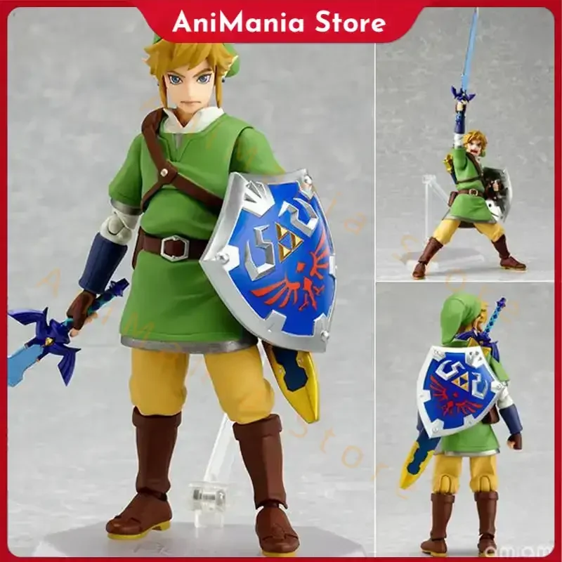 

The Legend of Zelda Skyward Sword 14cm Link Action Figure Figma 153 Changeable Accessories PVC Doll Model for Kids Toys Gift