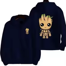 Men I Am Groot Cartoon Zipper Hoodie