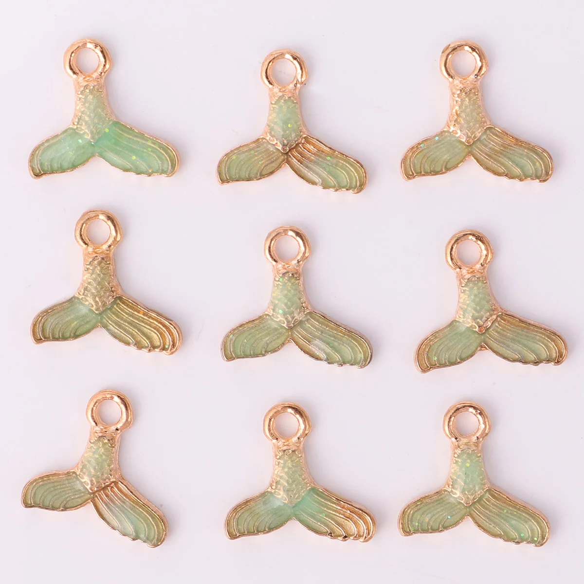

50Pcs Fish Tail Pendant Charms Alloy Earrings Making Accessories DIY Lightweight Durable for Handmade Jewelry Crafting