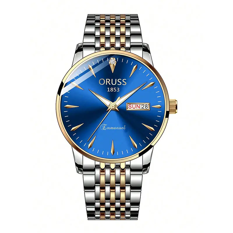 Men's Luxury Quartz Wristwatch with Luminous Pointer