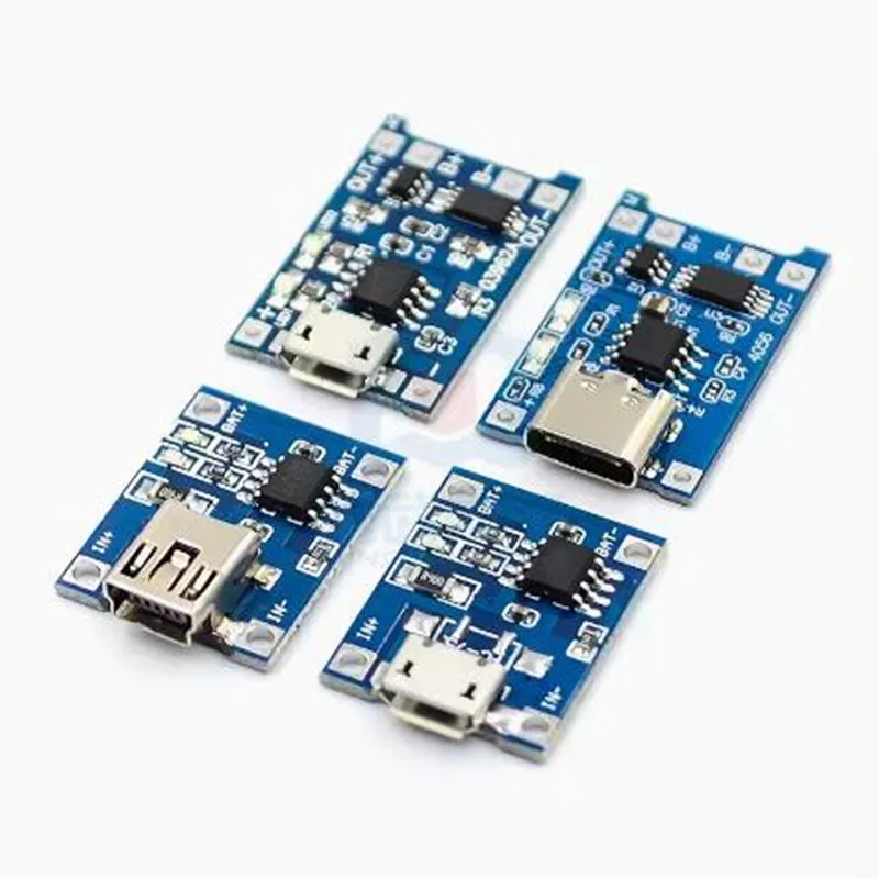 1-20PCS Type-c/Micro/Mini/USB 5V 1A 18650 TP4056 Lithium Battery Charger Module Charging Board With Protection Dual Functions