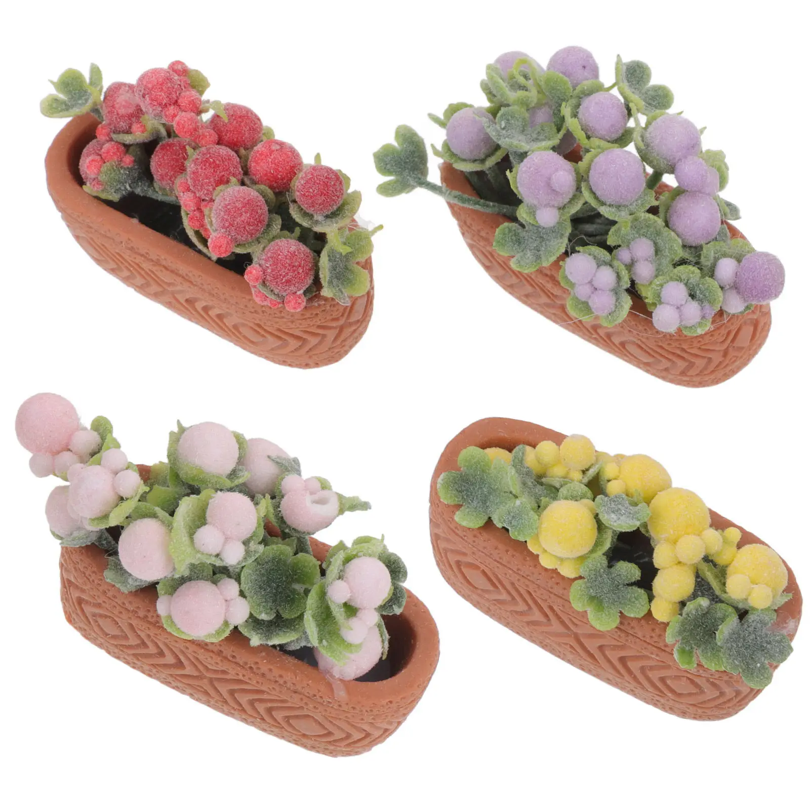 

Набор из 4 искусственных мини-бонсай в горшках, декор для дома, реквизит для фотосессий, украшение для миниатюрных домиков, ландшафтный декор для рабочего стола