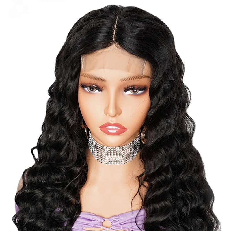 180% Density Loose Deep Wave 13x4 Lace Front Wig Natural Color Transparent 4x4 Lace Closure Wig Remy Human Hair Wigs For Women