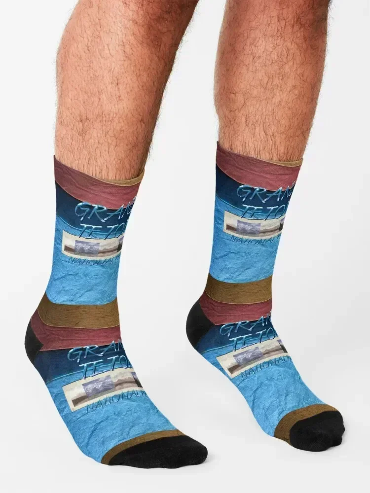 Grand Teton National Park Socks Hiking boots loose heated anti slip football Socks Men Women's