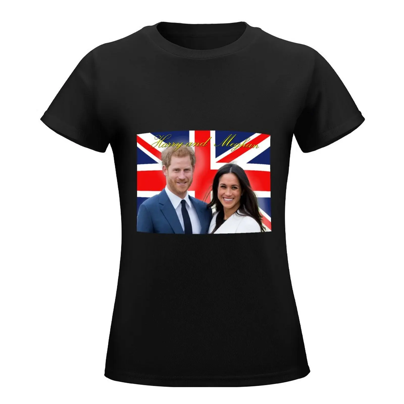 HRH Prince Harry and Meghan Markle Royal Wedding at Windsor Castle 19th May 2018 T-Shirt customs tshirts for Women