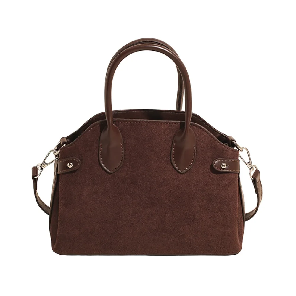 

Shoulder Bag Suede Boston Shoulder Bag Handbag Candy Color Slouchy Hobo Bags Korean Style Large Capacity Solid Color Tote Bag