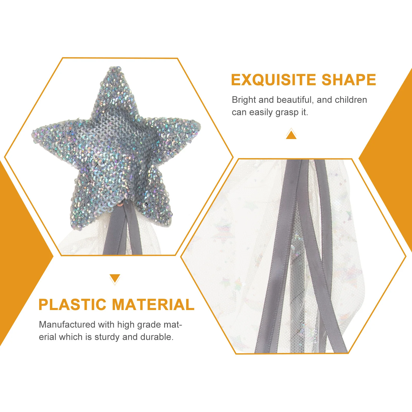 3Pcs Star Fairy Wand Shiny Cosplay Props Party Supplies Kids Girls Stage Performance Fairy Wand Kids Party Supplies