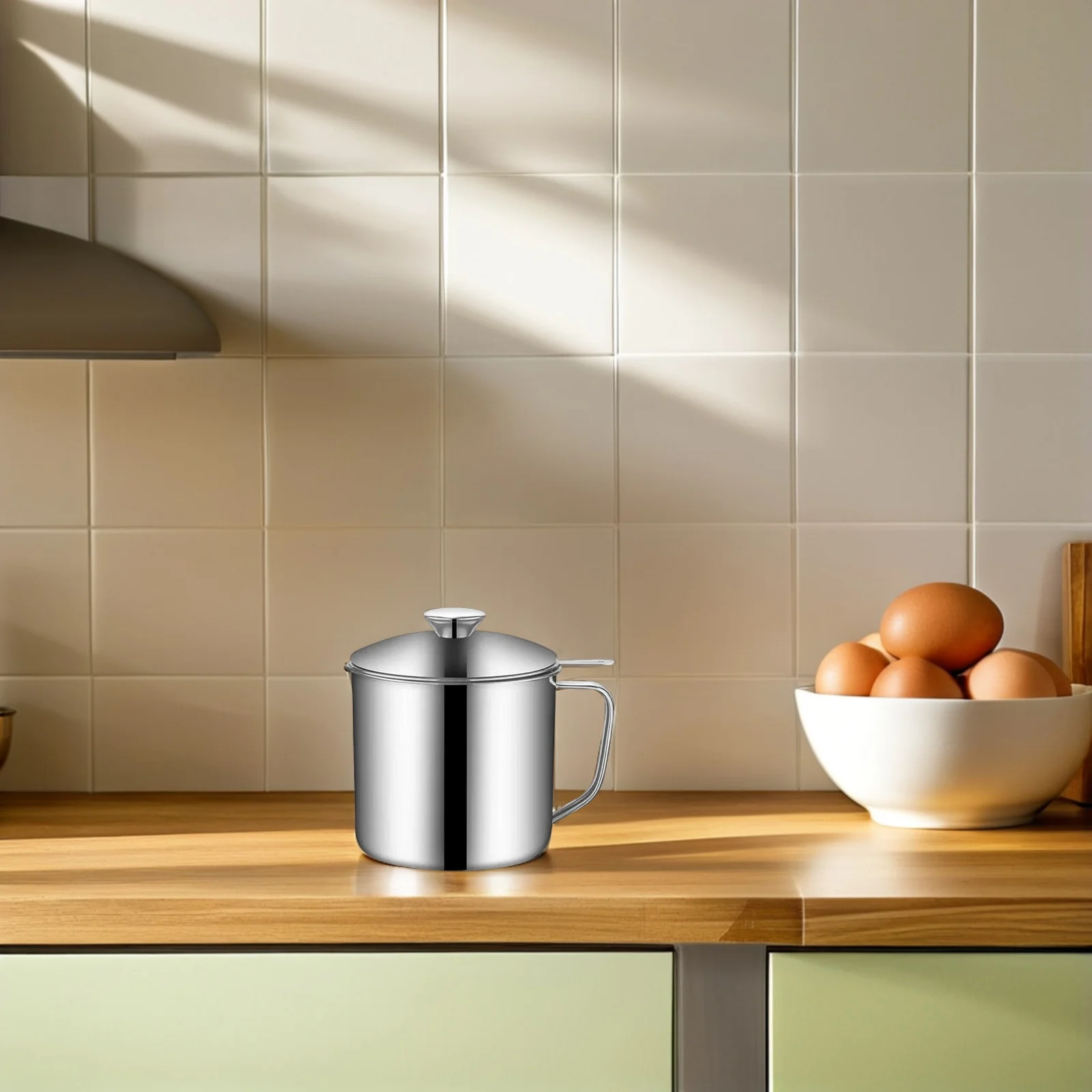 

2 шт., масляный горшок из нержавеющей стали, сито для жира, мелкая сетка, ситечко для кулинарного масла, контейнер для хранения на кухне, контейнер для жира с беконом