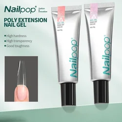 Nailpop poli gel de unhas 20g nude rosa claro gel construtor para extensão de unhas gel cor para moldagem 3d gel prego para diy qualidade do salão de beleza