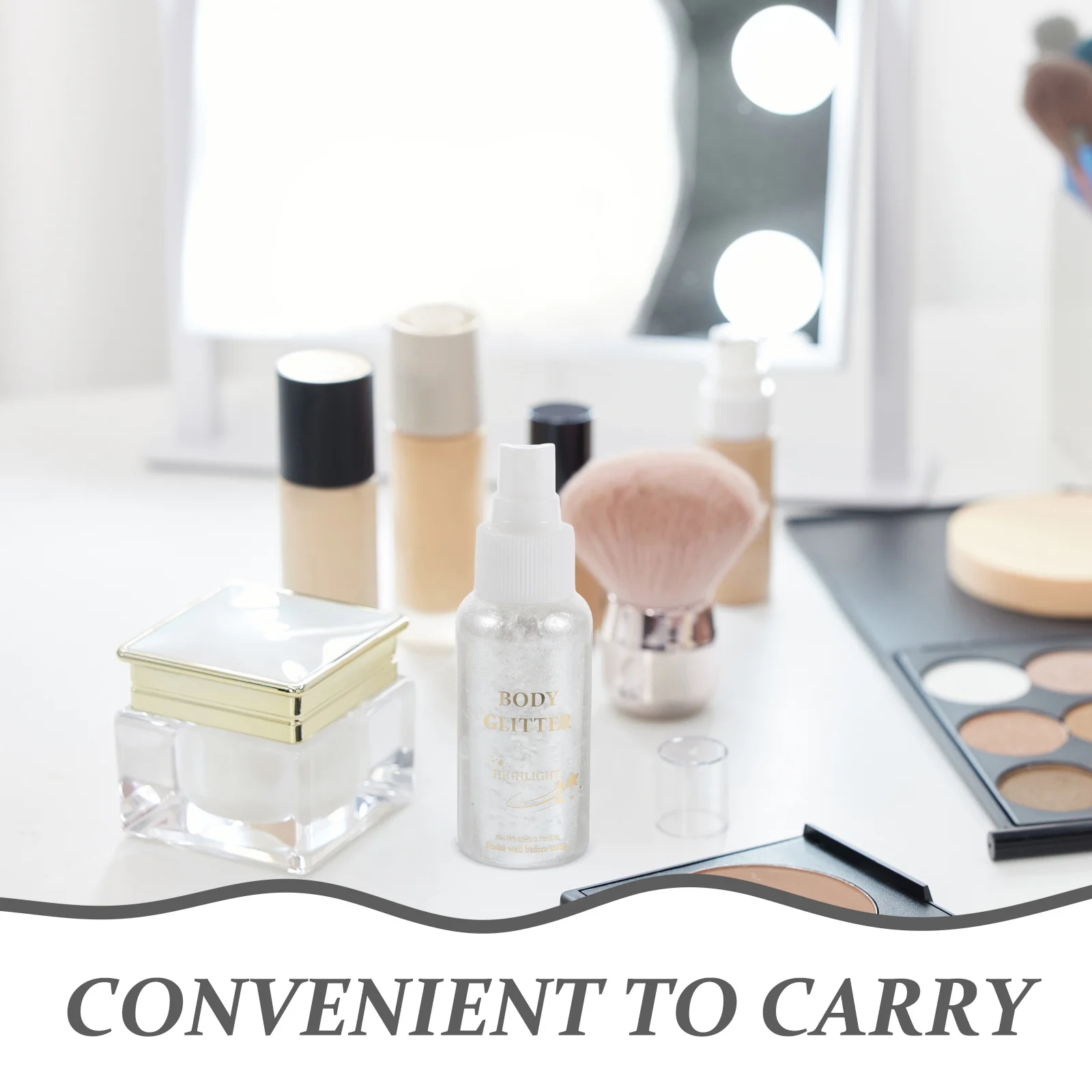 بخاخ الجسم اللامع باللون الفضي، بخاخ لامع خفيف الوزن لملابس شعر الوجه والحفلات والمهرجانات والمكياج يستخدم اللمعان #3