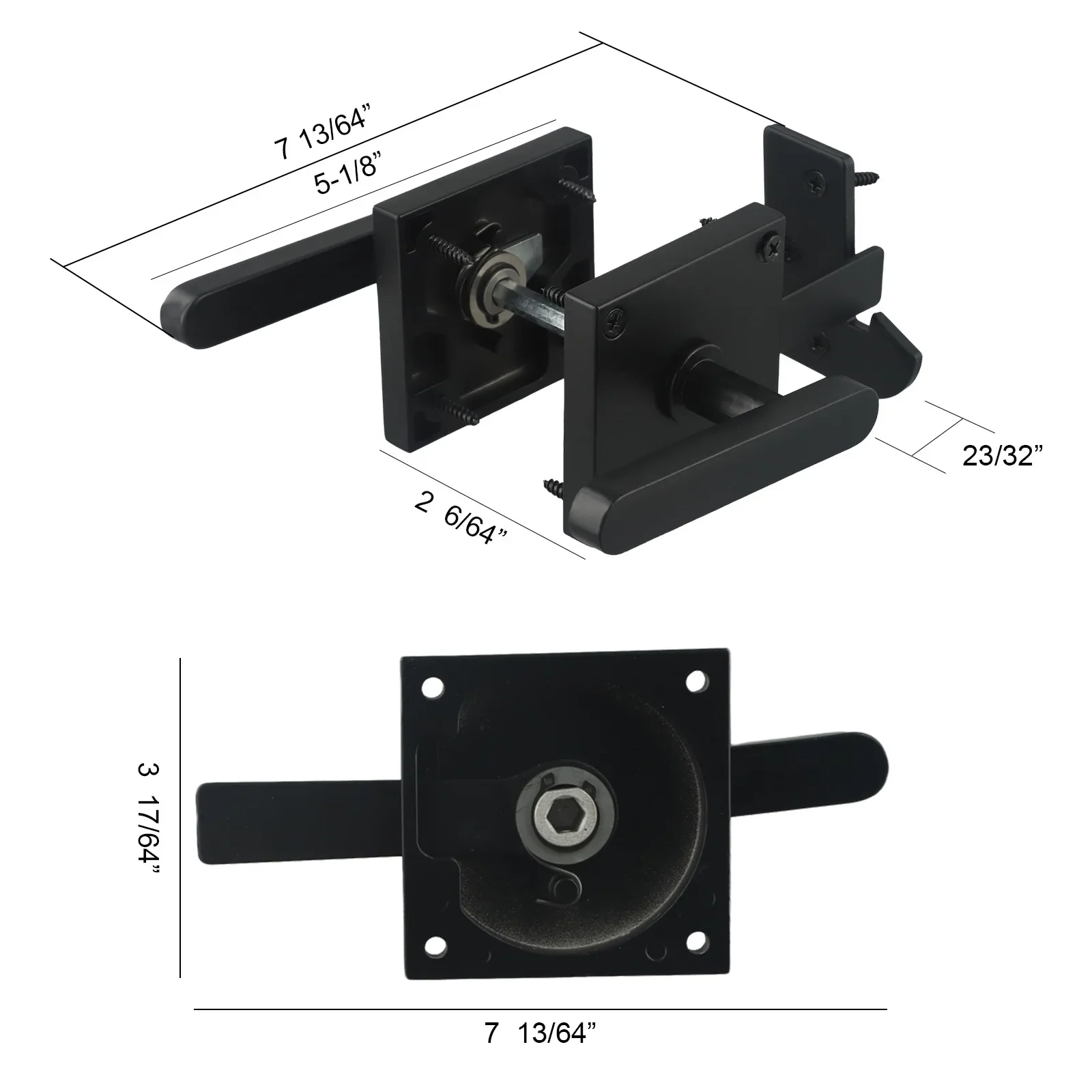 

For Garden Safety Barn Door Latch Black Aluminum Latch Flip Door Latch Heavy-duty High-quality Aluminum Pet Safety
